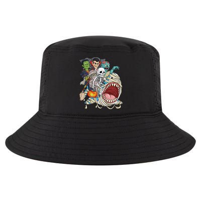 Skeleton Zombie Riding Mummy Shark Vampire Halloween Pumpkin Cool Comfort Performance Bucket Hat