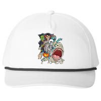 Skeleton Zombie Riding Mummy Shark Vampire Halloween Pumpkin Snapback Five-Panel Rope Hat