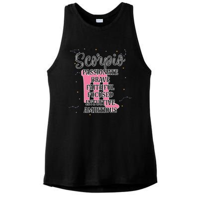 Scorpio Zodiac Sign October November Birthday Facts Traits Great Gift Ladies PosiCharge Tri-Blend Wicking Tank