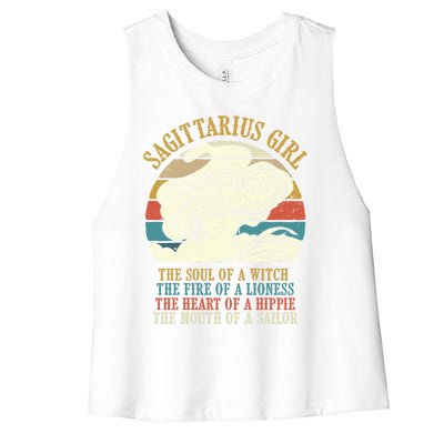 Sagittarius Zodiac Sign Birthday Horoscope Gift Women's Racerback Cropped Tank