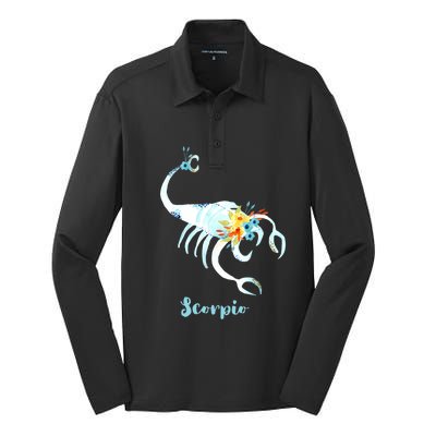 Scorpio Zodiac Sign Gift Silk Touch Performance Long Sleeve Polo