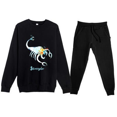 Scorpio Zodiac Sign Gift Premium Crewneck Sweatsuit Set