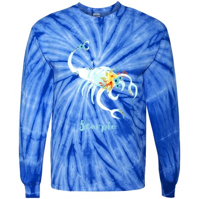 Scorpio Zodiac Sign Gift Tie-Dye Long Sleeve Shirt