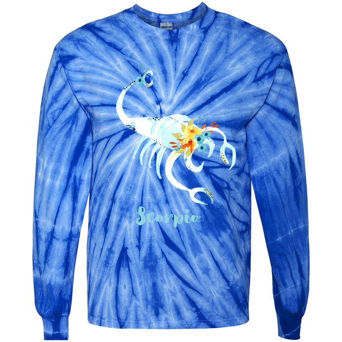 Scorpio Zodiac Sign Gift Tie-Dye Long Sleeve Shirt