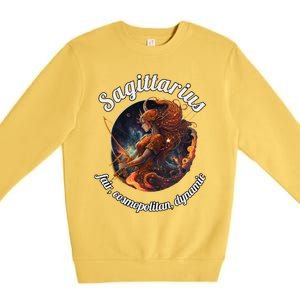 Sagittarius Zodiac Sign Astronomy Gift Premium Crewneck Sweatshirt