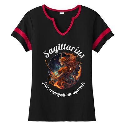 Sagittarius Zodiac Sign Astronomy Gift Ladies Halftime Notch Neck Tee