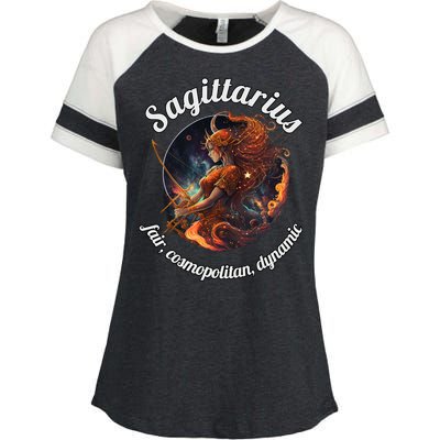 Sagittarius Zodiac Sign Astronomy Gift Enza Ladies Jersey Colorblock Tee