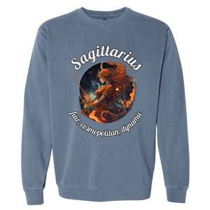 Sagittarius Zodiac Sign Astronomy Gift Garment-Dyed Sweatshirt