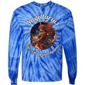 Sagittarius Zodiac Sign Astronomy Gift Tie-Dye Long Sleeve Shirt