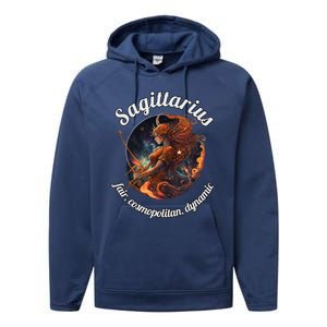 Sagittarius Zodiac Sign Astronomy Gift Performance Fleece Hoodie