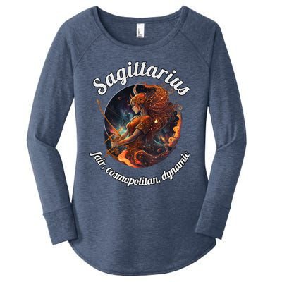 Sagittarius Zodiac Sign Astronomy Gift Women's Perfect Tri Tunic Long Sleeve Shirt