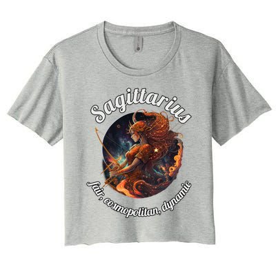 Sagittarius Zodiac Sign Astronomy Gift Women's Crop Top Tee