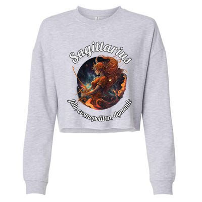 Sagittarius Zodiac Sign Astronomy Gift Cropped Pullover Crew