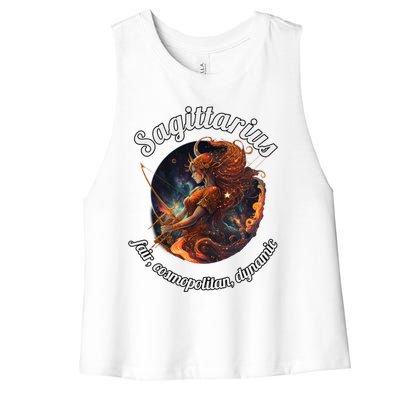 Sagittarius Zodiac Sign Astronomy Gift Women's Racerback Cropped Tank