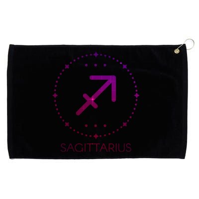 Sagittarius Zodiac Sign Bow And Arrow Gift Grommeted Golf Towel