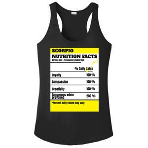 Scorpio Zodiac Star Sign Funny Astrology Nutrition Facts Great Gift Ladies PosiCharge Competitor Racerback Tank