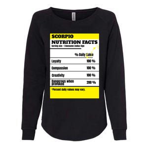 Scorpio Zodiac Star Sign Funny Astrology Nutrition Facts Great Gift Womens California Wash Sweatshirt