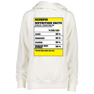 Scorpio Zodiac Star Sign Funny Astrology Nutrition Facts Great Gift Womens Funnel Neck Pullover Hood