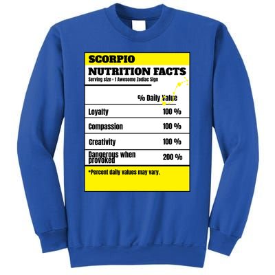 Scorpio Zodiac Star Sign Funny Astrology Nutrition Facts Great Gift Sweatshirt