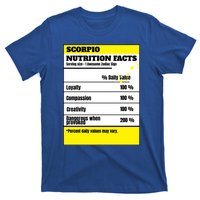 Scorpio Zodiac Star Sign Funny Astrology Nutrition Facts Great Gift T-Shirt