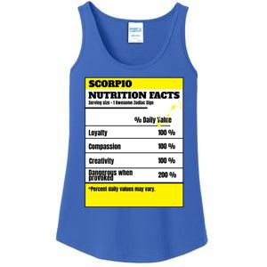 Scorpio Zodiac Star Sign Funny Astrology Nutrition Facts Great Gift Ladies Essential Tank