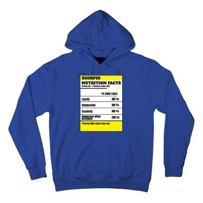 Scorpio Zodiac Star Sign Funny Astrology Nutrition Facts Great Gift Tall Hoodie