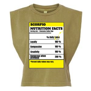 Scorpio Zodiac Star Sign Funny Astrology Nutrition Facts Great Gift Garment-Dyed Women's Muscle Tee