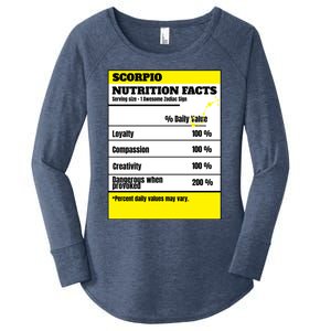 Scorpio Zodiac Star Sign Funny Astrology Nutrition Facts Great Gift Women's Perfect Tri Tunic Long Sleeve Shirt