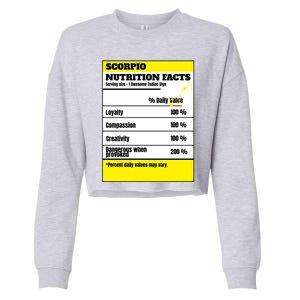 Scorpio Zodiac Star Sign Funny Astrology Nutrition Facts Great Gift Cropped Pullover Crew