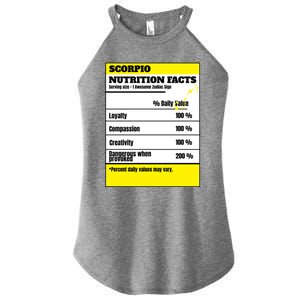 Scorpio Zodiac Star Sign Funny Astrology Nutrition Facts Great Gift Women's Perfect Tri Rocker Tank