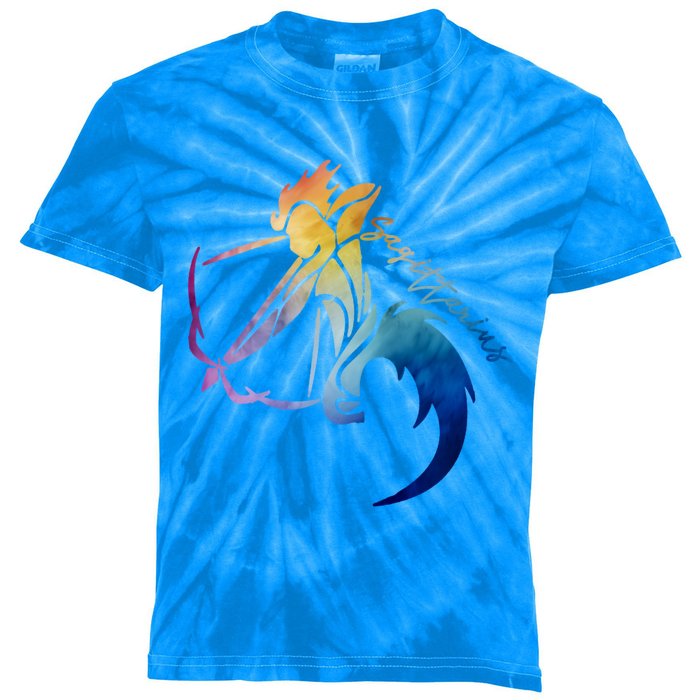 Sagittarius Zodiac Sign Horoscope Sagittarius Colorful Gift Kids Tie-Dye T-Shirt