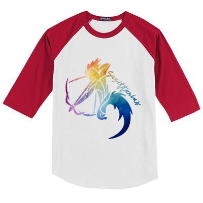 Sagittarius Zodiac Sign Horoscope Sagittarius Colorful Gift Kids Colorblock Raglan Jersey