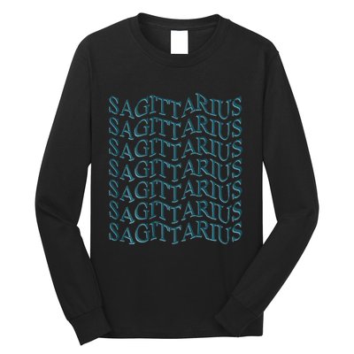Sagittarius Zodiac Sign Astrology Moonlight Press Long Sleeve Shirt