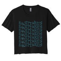 Sagittarius Zodiac Sign Astrology Moonlight Press Women's Crop Top Tee