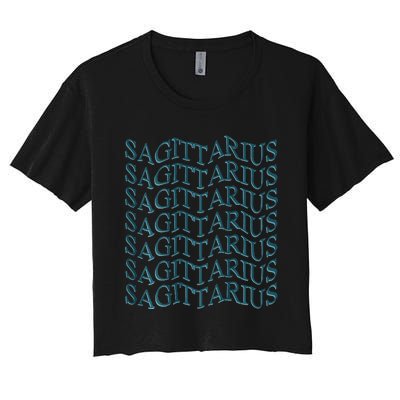 Sagittarius Zodiac Sign Astrology Moonlight Press Women's Crop Top Tee