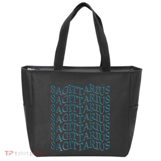 Sagittarius Zodiac Sign Astrology Moonlight Press Zip Tote Bag