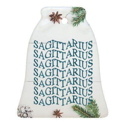 Sagittarius Zodiac Sign Astrology Moonlight Press Ceramic Bell Ornament