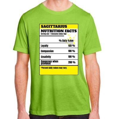 Sagittarius Zodiac Star Sign Funny Astrology Nutrition Facts Gift Adult ChromaSoft Performance T-Shirt