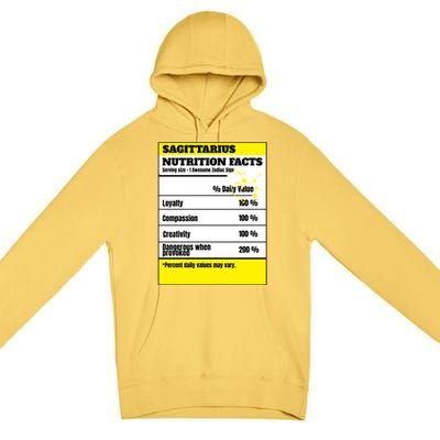 Sagittarius Zodiac Star Sign Funny Astrology Nutrition Facts Gift Premium Pullover Hoodie