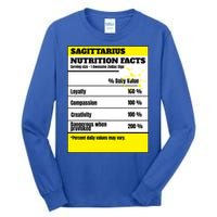 Sagittarius Zodiac Star Sign Funny Astrology Nutrition Facts Gift Tall Long Sleeve T-Shirt