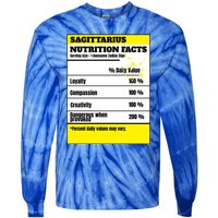 Sagittarius Zodiac Star Sign Funny Astrology Nutrition Facts Gift Tie-Dye Long Sleeve Shirt