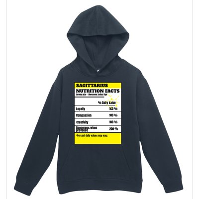 Sagittarius Zodiac Star Sign Funny Astrology Nutrition Facts Gift Urban Pullover Hoodie