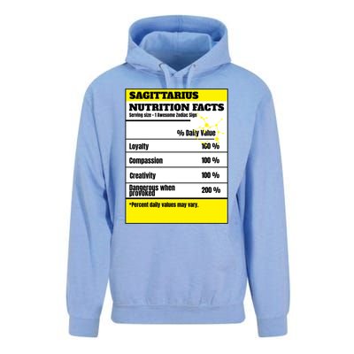 Sagittarius Zodiac Star Sign Funny Astrology Nutrition Facts Gift Unisex Surf Hoodie