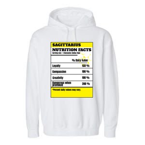 Sagittarius Zodiac Star Sign Funny Astrology Nutrition Facts Gift Garment-Dyed Fleece Hoodie