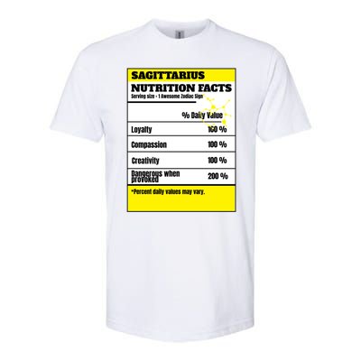 Sagittarius Zodiac Star Sign Funny Astrology Nutrition Facts Gift Softstyle CVC T-Shirt