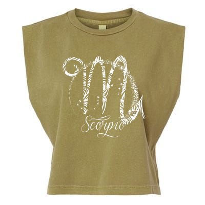 Scorpio Zodiac Sign October November Birthday Gift Astrology Gift Garment-Dyed Women's Muscle Tee