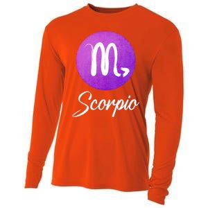 Scorpio Zodiac Sign Gift Cooling Performance Long Sleeve Crew