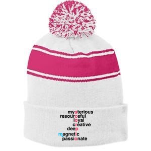 Scorpio Zodiac Star Sign Personality Traits Birthday Scorpio Meaningful Gift Stripe Pom Pom Beanie