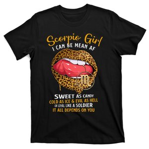 Scorpio Zodiac Sign Sweet As Candy Leopard Lip T-Shirt