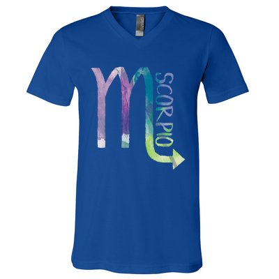 Scorpio Zodiac Symbol Astrology Scorpion Funny Gift V-Neck T-Shirt